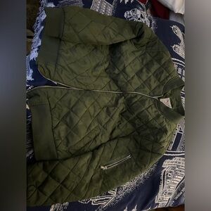 Dark olive green bomber type jacket